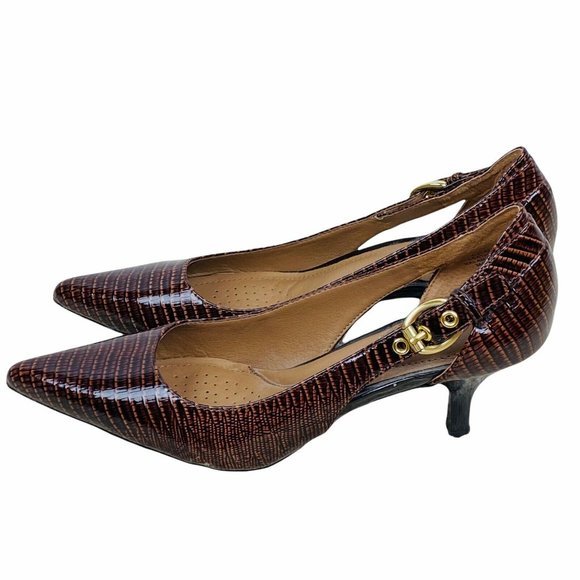 Circa Joan & David Callalily Pump 7.5 Brown Heels - Picture 2 of 10